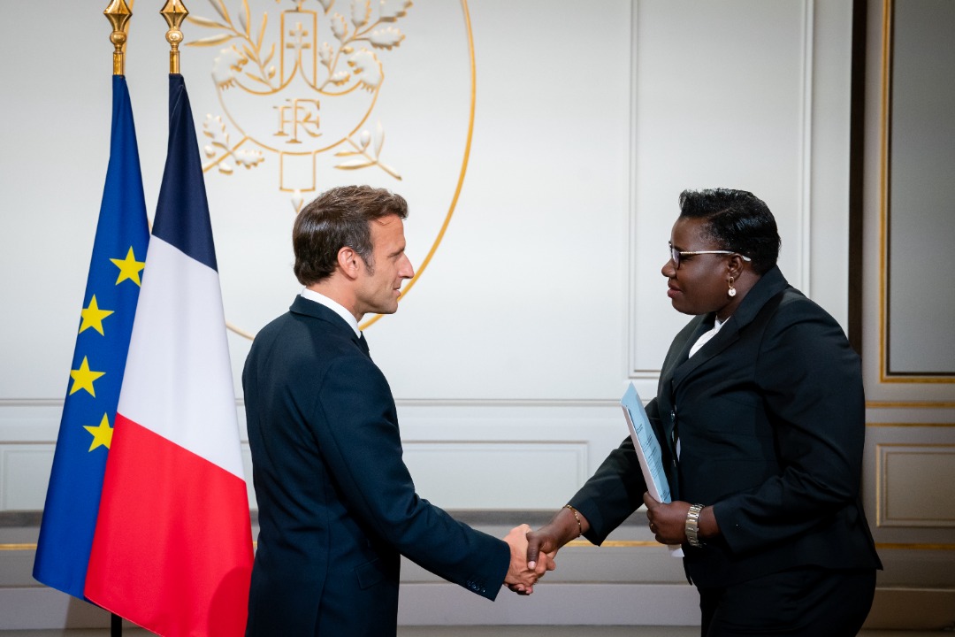 Doreen Ruth Amule ,Uganda’s ambassador to France  presented  her credentials  to the President of the Republic  of France