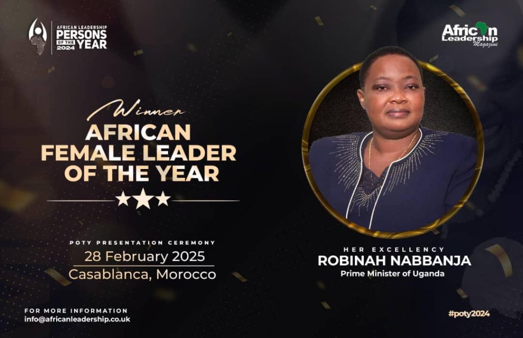 Prime Minister Robinah Nabbanja Wins African Female Leader Of The Year For Exemplary Leadership 2985