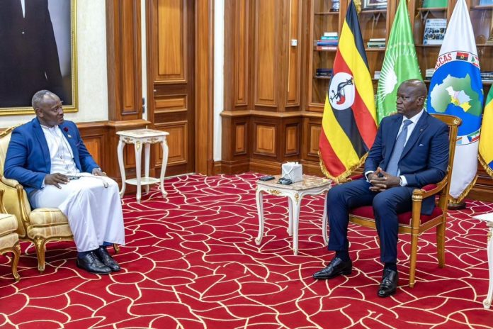 Libreville, 15th September 2025: H.E Farid Kaliisa, Ambassador of Uganda to the Gabonese Republic Presents Credentials to H.E. Brice Clotaire Oligui Nguema, President of Gabon