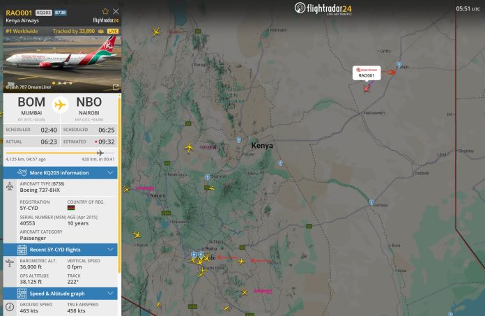Kenya Airways Flight Honours Raila Odinga with Special Call Sign RAO001 on Return to Nairobi
