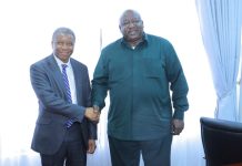 Hon. Okello Oryem holds talks with Mr. Chaloka Beyani, United Nations Undersecretary-General and Special Adviser on the Prevention of Genocide