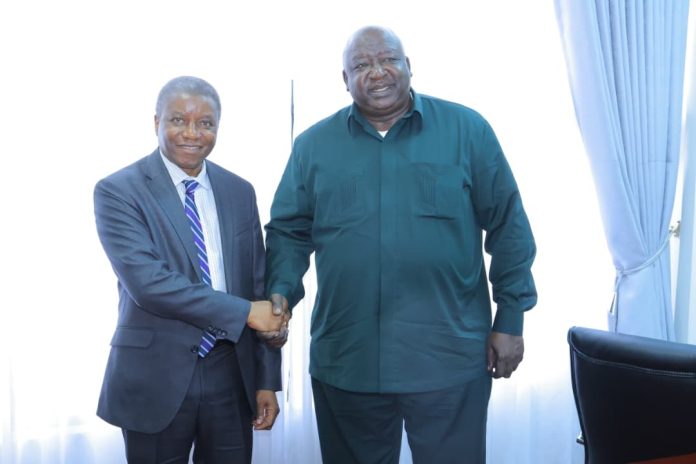 Hon. Okello Oryem holds talks with Mr. Chaloka Beyani, United Nations Undersecretary-General and Special Adviser on the Prevention of Genocide