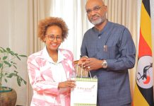 Hon. Adonia Ayebare Meets H.E. Etsegenet Bezabih Yimenu, Ambassador of Ethiopia